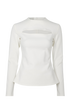 A.W.A.K.E. Round Neck Long Sleeves Cut Out Top, front view