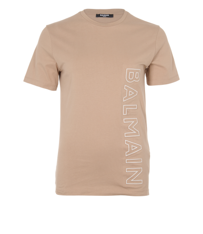 Balmain Brand Embossed Logo T-Shirt, front view