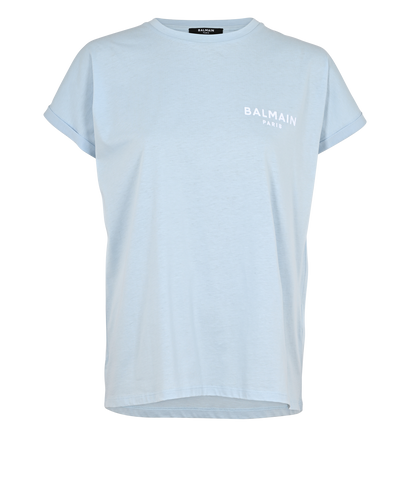 Balmain Logo Oversized T-Shirt, £110, Clothing, Light Blue, Cotton, Front view
