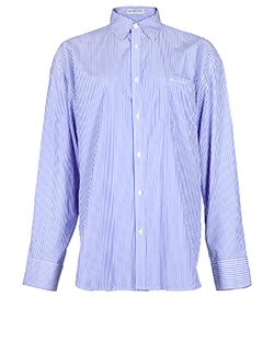 Balenciaga Striped Oversized Shirt, Cotton, Blue/White, 8, 3*