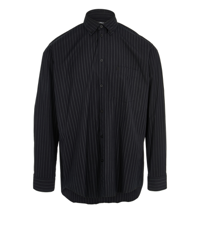 Balenciaga Pinstripe Logo Shirt, front view