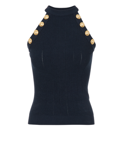 Balmain Knitted Halterneck Top, front view