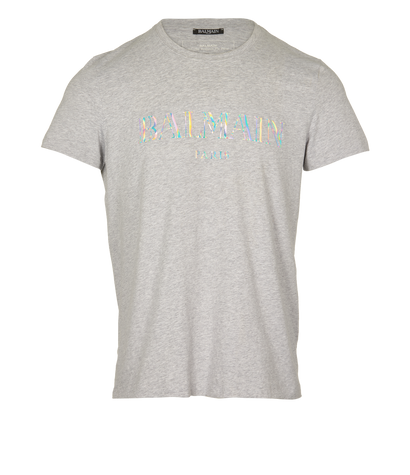 Balmain Reflective Logo T-Shirt, front view