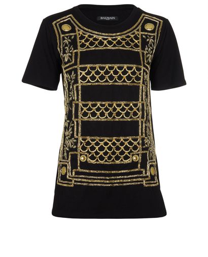 Balmain Embellished T Shirt, front view