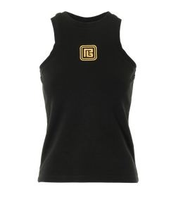 Balmain Tank Top, Cotton, Black, Sz L, 2*