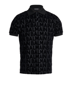 Balmain Logo Polo, Mens, Cotton, Black, Sz S, 3*