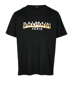 Balmain Logo T-Shirt, Men, Cotton, Black, Sz L, 3*