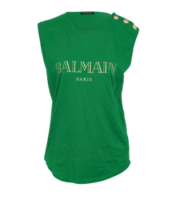 Balmain Sleeveless, Cotton, Green, 2*