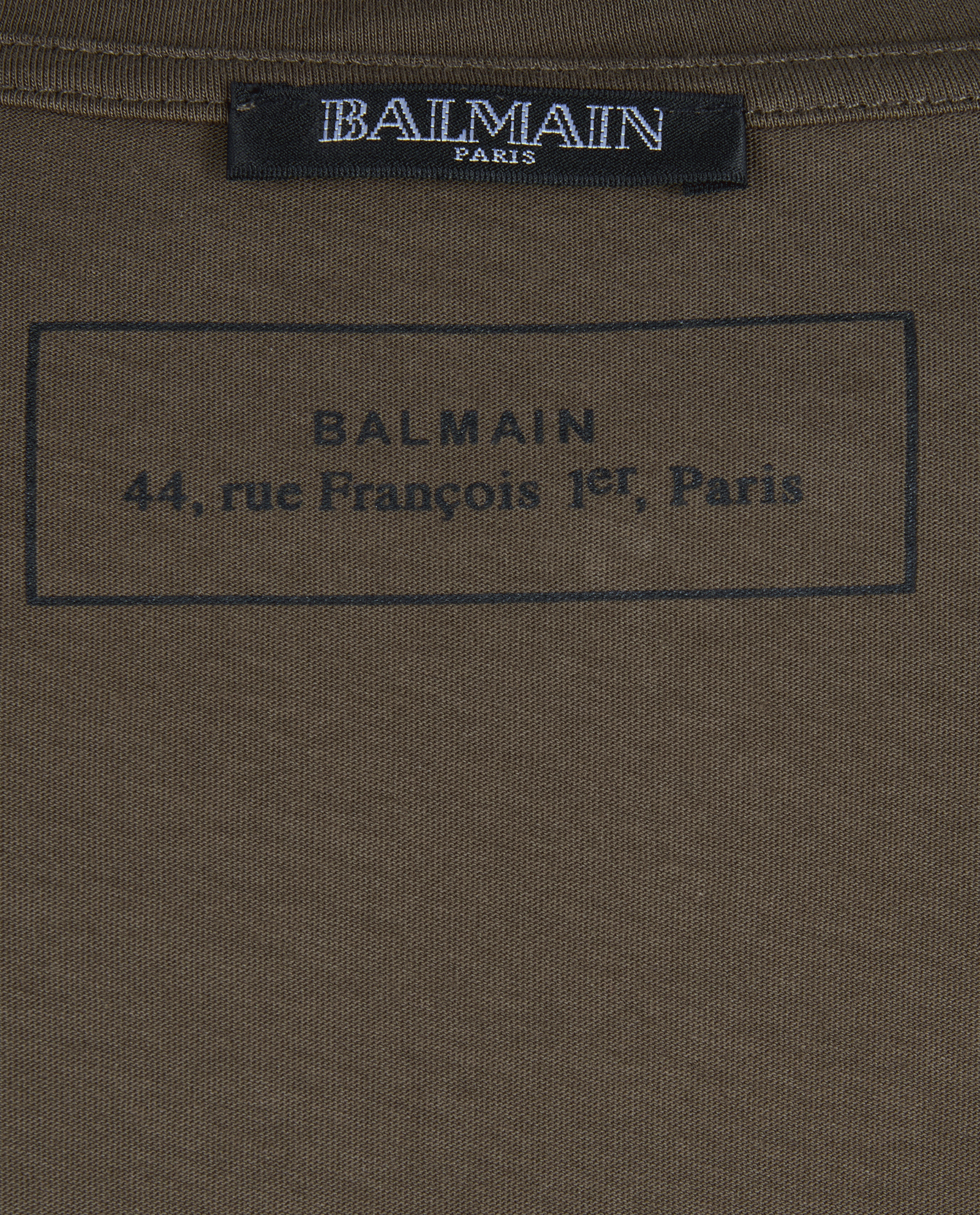 Balmain Logo T-Shirt, &pound;150, Clothing, Khaki, Cotton, Other view