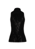 Balmain Sequin High-Neck Sleeveless Top, &pound;190, Clothing, Black, Polyester/Viscose, Back view