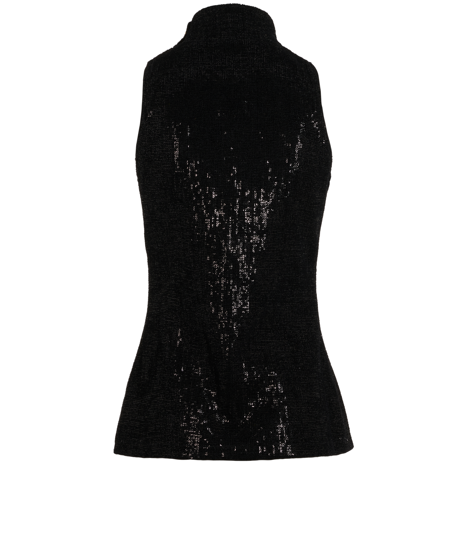 Balmain Sequin High-Neck Sleeveless Top, &pound;190, Clothing, Black, Polyester/Viscose, Back view