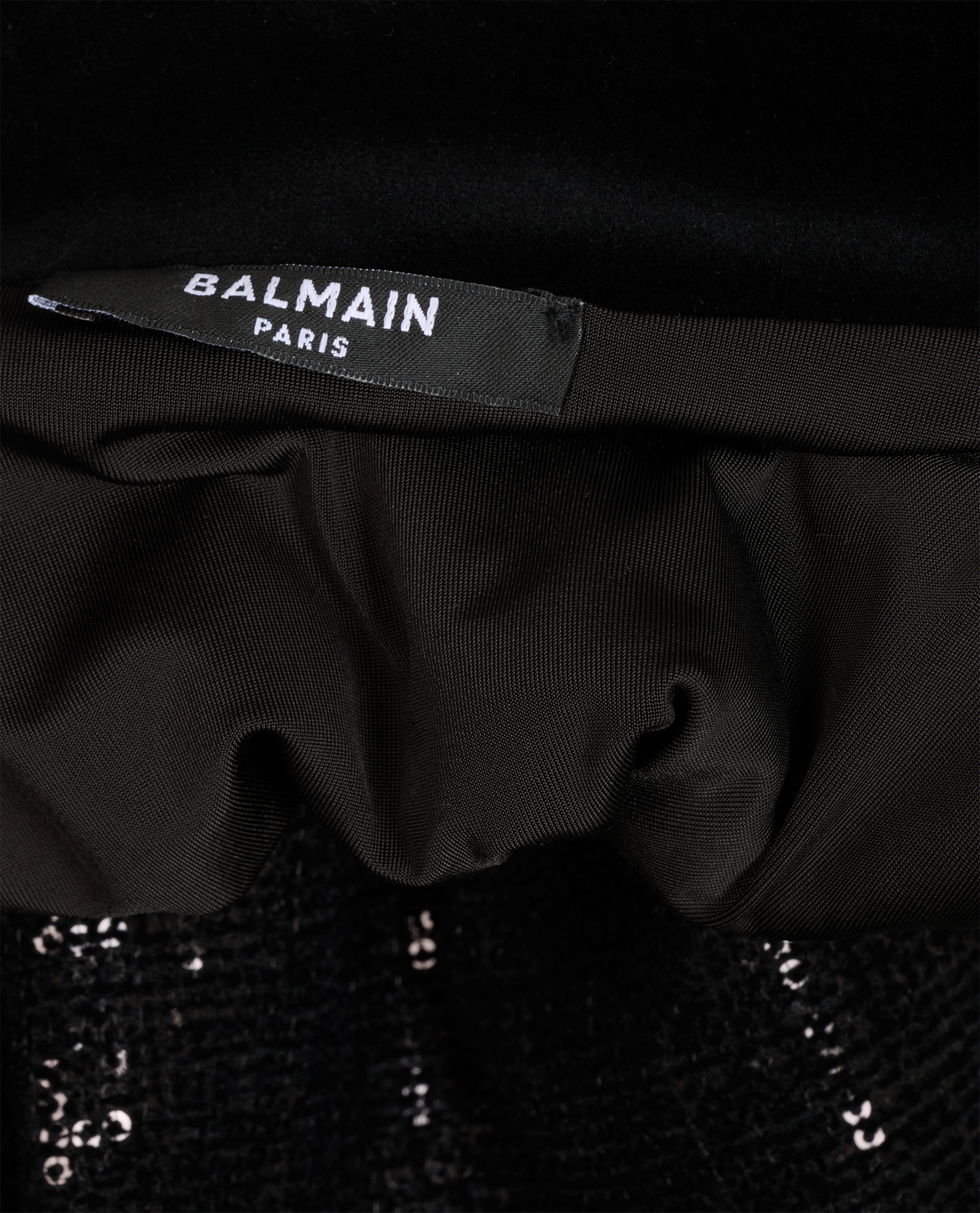 Balmain Sequin High-Neck Sleeveless Top, &pound;190, Clothing, Black, Polyester/Viscose, Other view