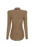 Balmain Metallic Striped Long Sleeves Top, &pound;220, Clothing, Beige/Brown, Modal/Polyester (Polymer), Back view