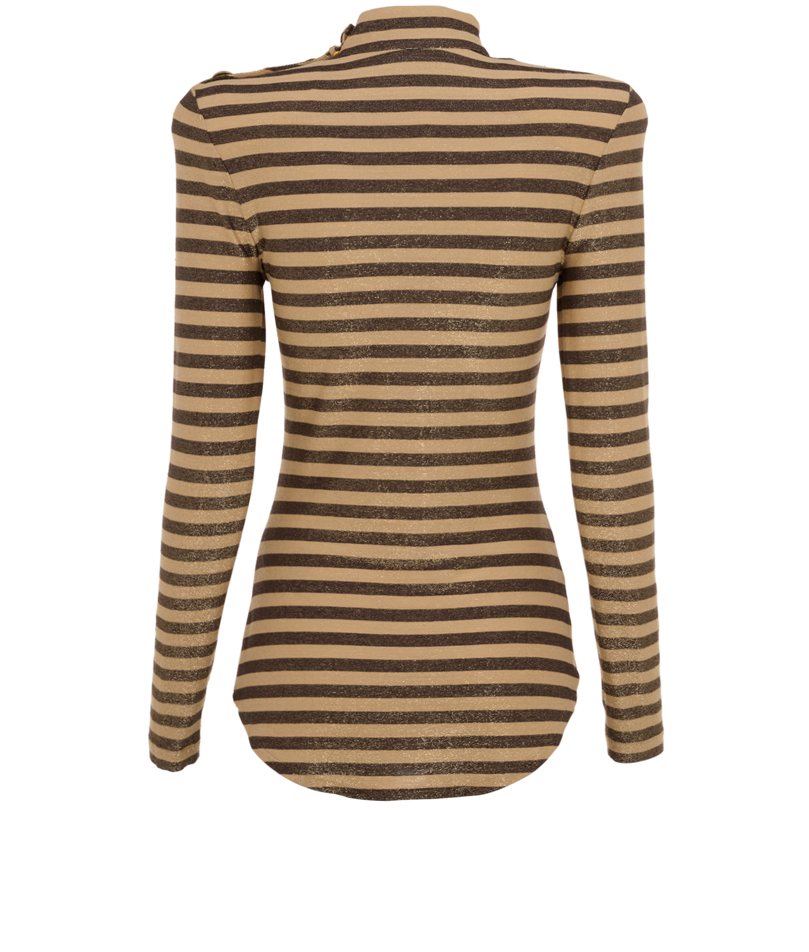 Balmain Metallic Striped Long Sleeves Top, &pound;220, Clothing, Beige/Brown, Modal/Polyester (Polymer), Back view