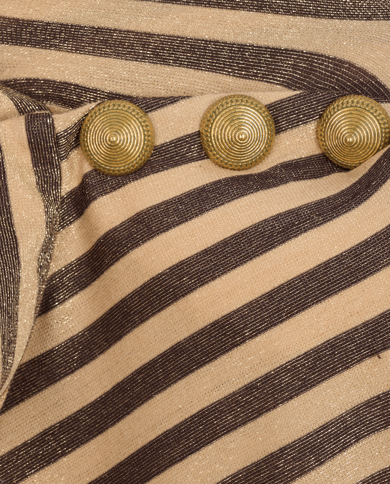 Balmain Metallic Striped Long Sleeves Top, &pound;220, Clothing, Beige/Brown, Modal/Polyester (Polymer), Other view