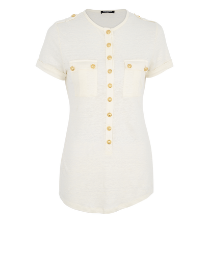Balmain Button Embellished Top, front view