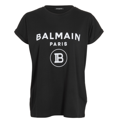 Balmain Logo T-Shirt, &pound;120, Clothing, Black, Cotton, Front view