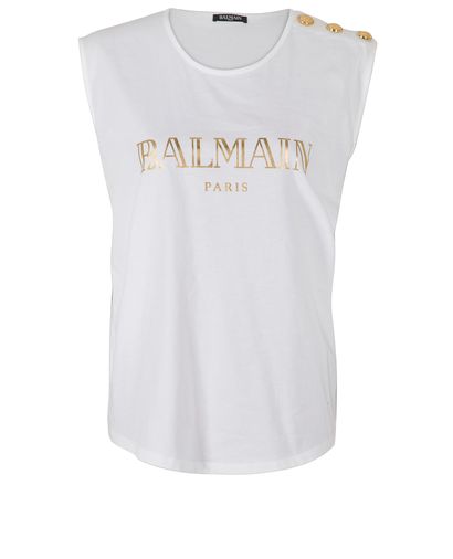 Balmain Sleeveless Logo Tee, front view