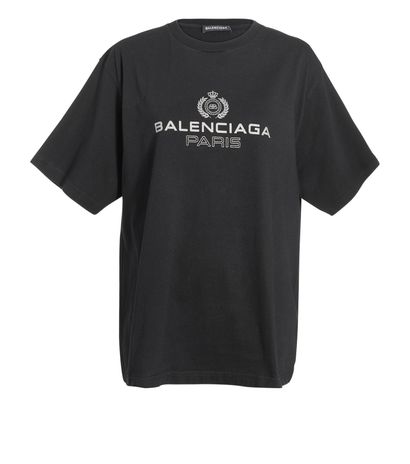 Balenciaga Men's Grey Logo T-Shirt, front view