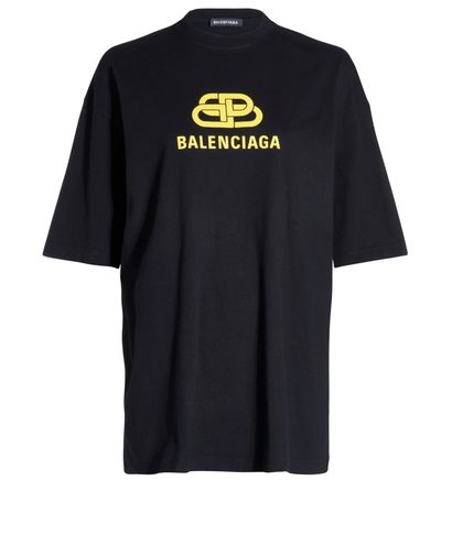 Balenciaga Men's BB Yellow Logo T-Shirt, front view