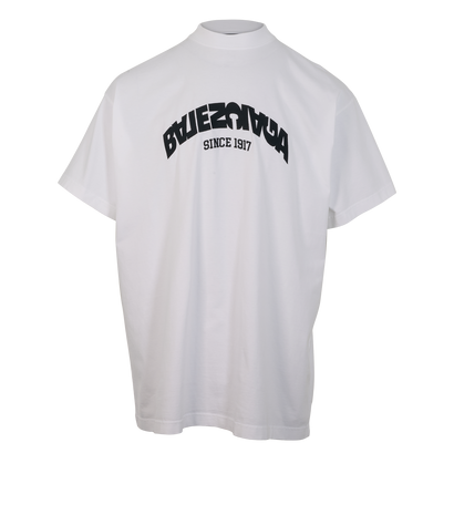 Balenciaga Logo T-Shirt, &pound;150, Clothing, Black/White, Cotton, Front view