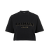 Balmain Cropped Logo T-Shirt, &pound;80, Clothing, Black, Cotton, Front view