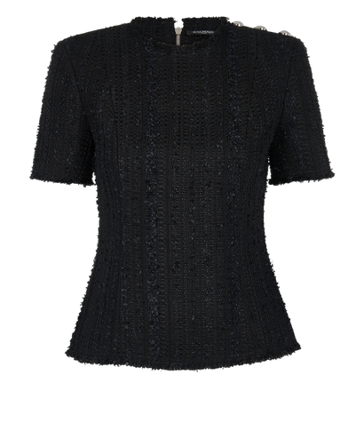 Balmain Tweed Short Sleeves Top, front view