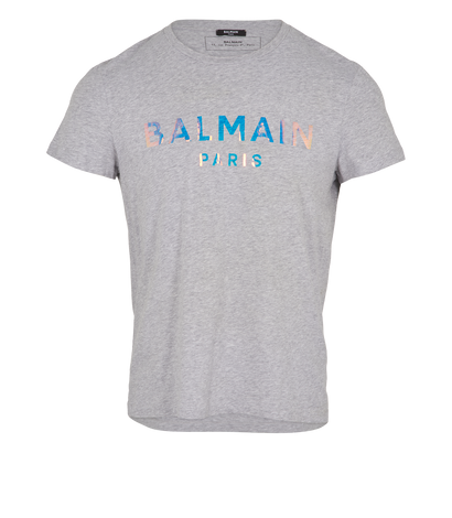 Balmain Logo T-Shirt, &pound;120, Clothing, Grey, Cotton, Front view