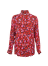 Balenciaga Flower Print Shirt, £195, Clothing, Red, Silk, Front view