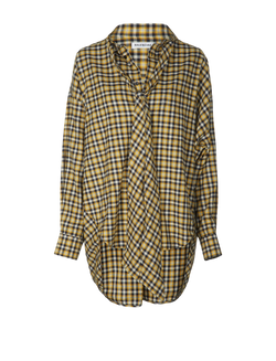 Balenciaga Checked Neck Tie Shirt, Tops Designer Exchange Buy