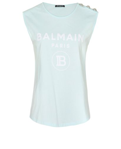 Balmain Logo Button Detail Vest T-shirt, front view