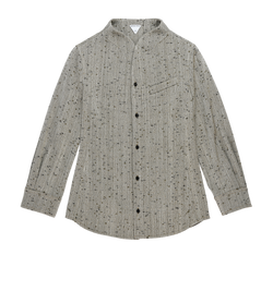 Bottega Veneta Funnel Neck Shirt, Wool, Beige/Multi, UK6, 3*