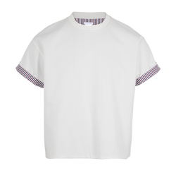 Bottega Veneta Double Layer T-Shirt, Cotton, White, Sz M, 3*