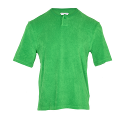 Bottega Veneta Terry Cloth Polo Top, Mens, Cotton/Poly, Green, Sz M, 3*