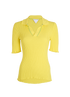 Bottega Veneta Ribbed Polo Top, front view