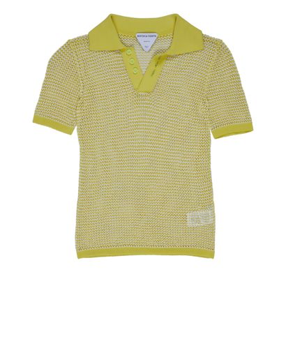 Bottega Veneta Knitted Mesh Polo, front view