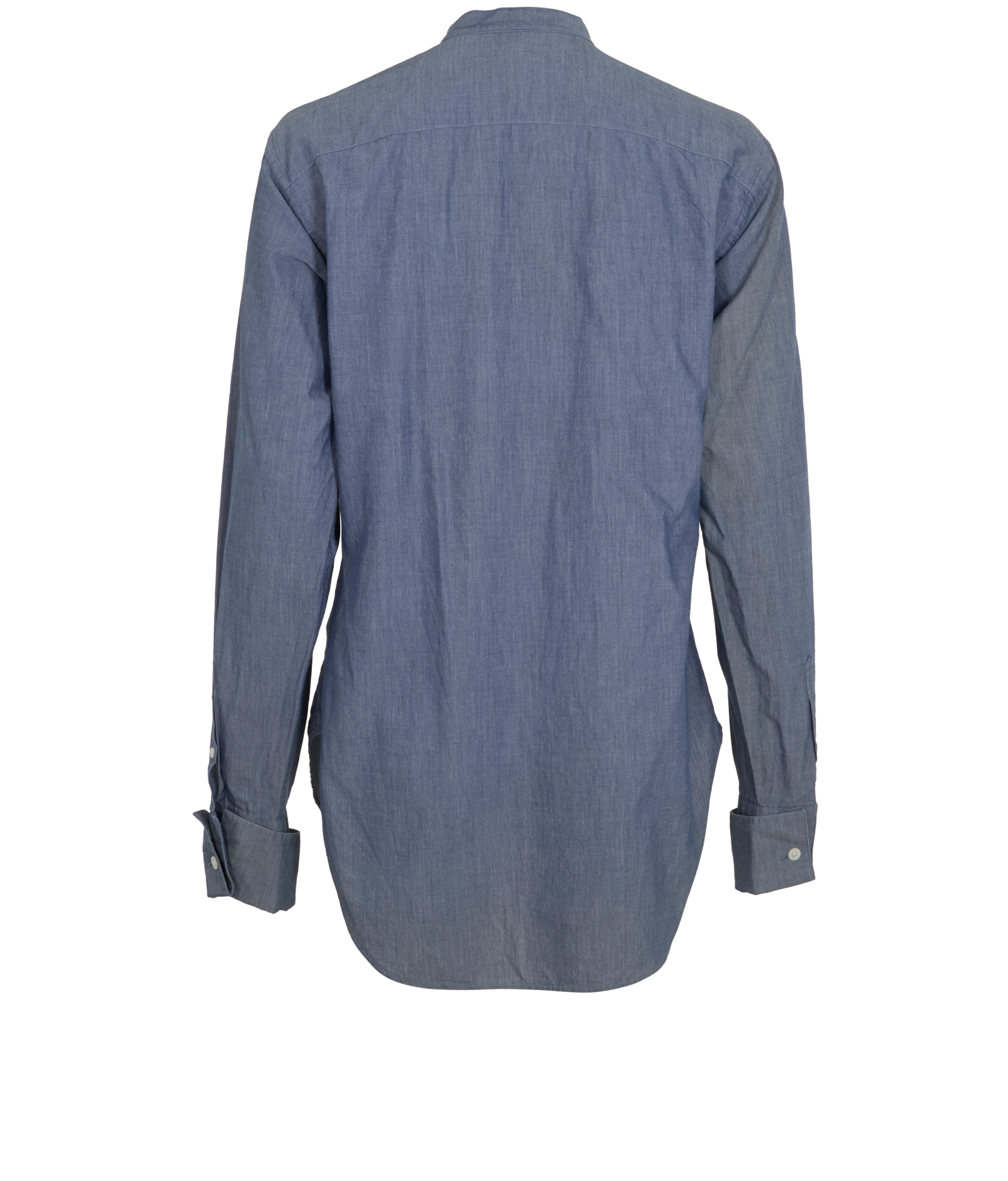 Burberry Collarless Shirt, &pound;80, Clothing, Blue, Cotton, Back view