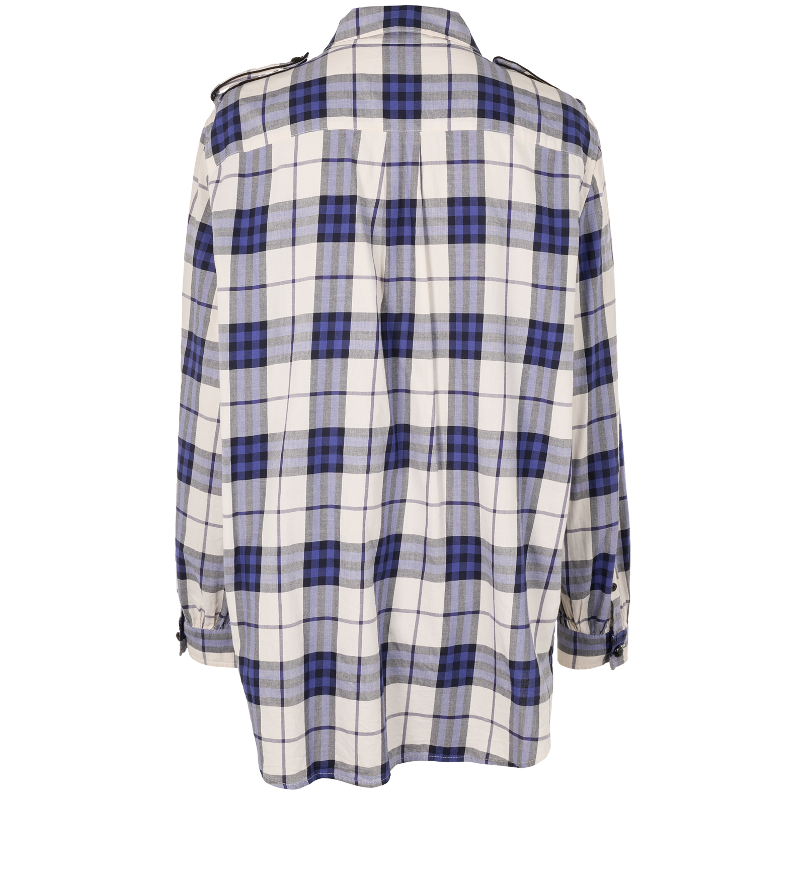 Burberry Checked Shirt, &pound;90, Clothing, Blue/White, Cotton, Back view