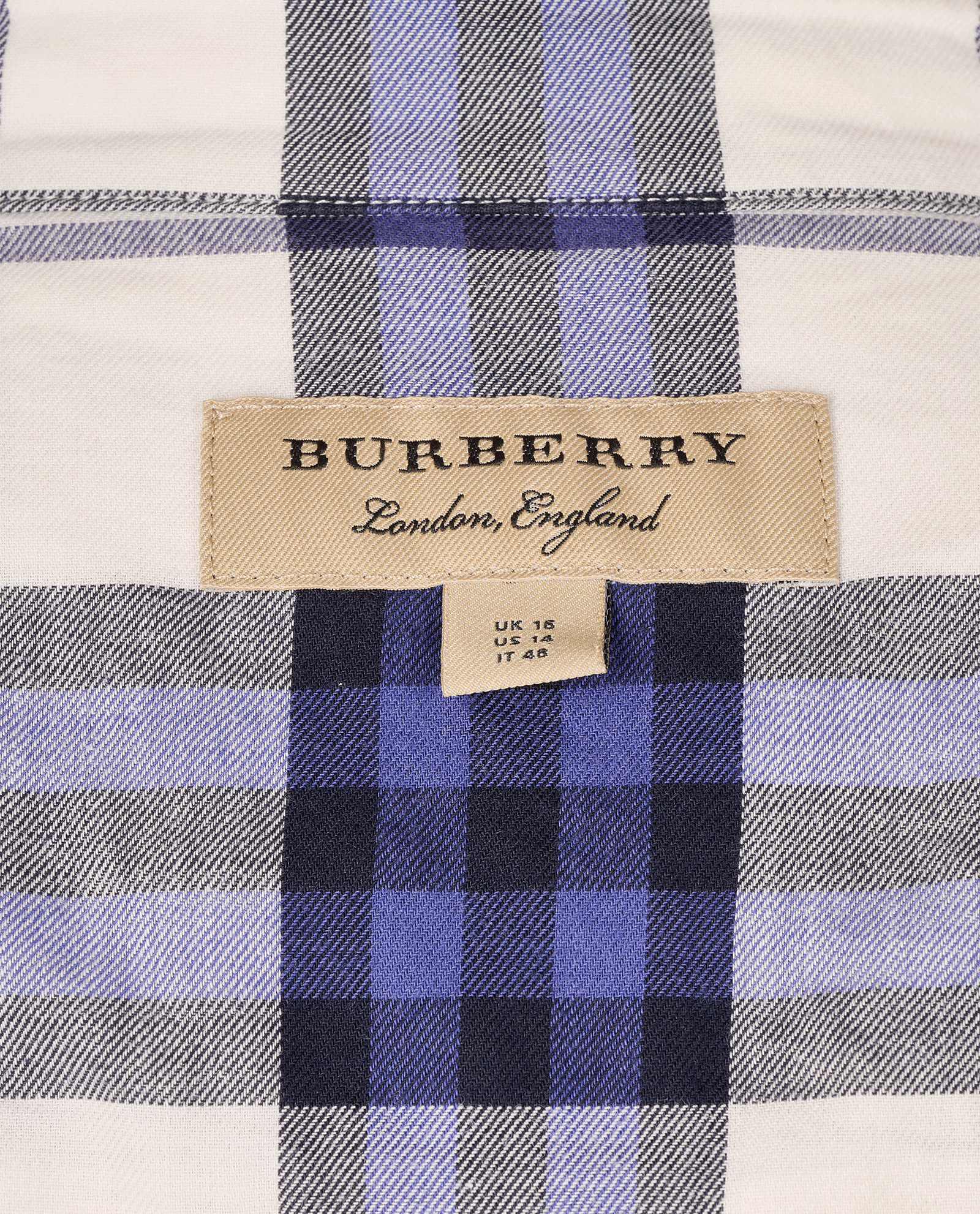 Burberry Checked Shirt, &pound;90, Clothing, Blue/White, Cotton, Other view