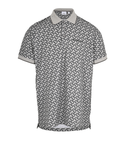 Burberry TB Monogram Polo Top, Mens, Cotton, Grey, Sz M, 2*
