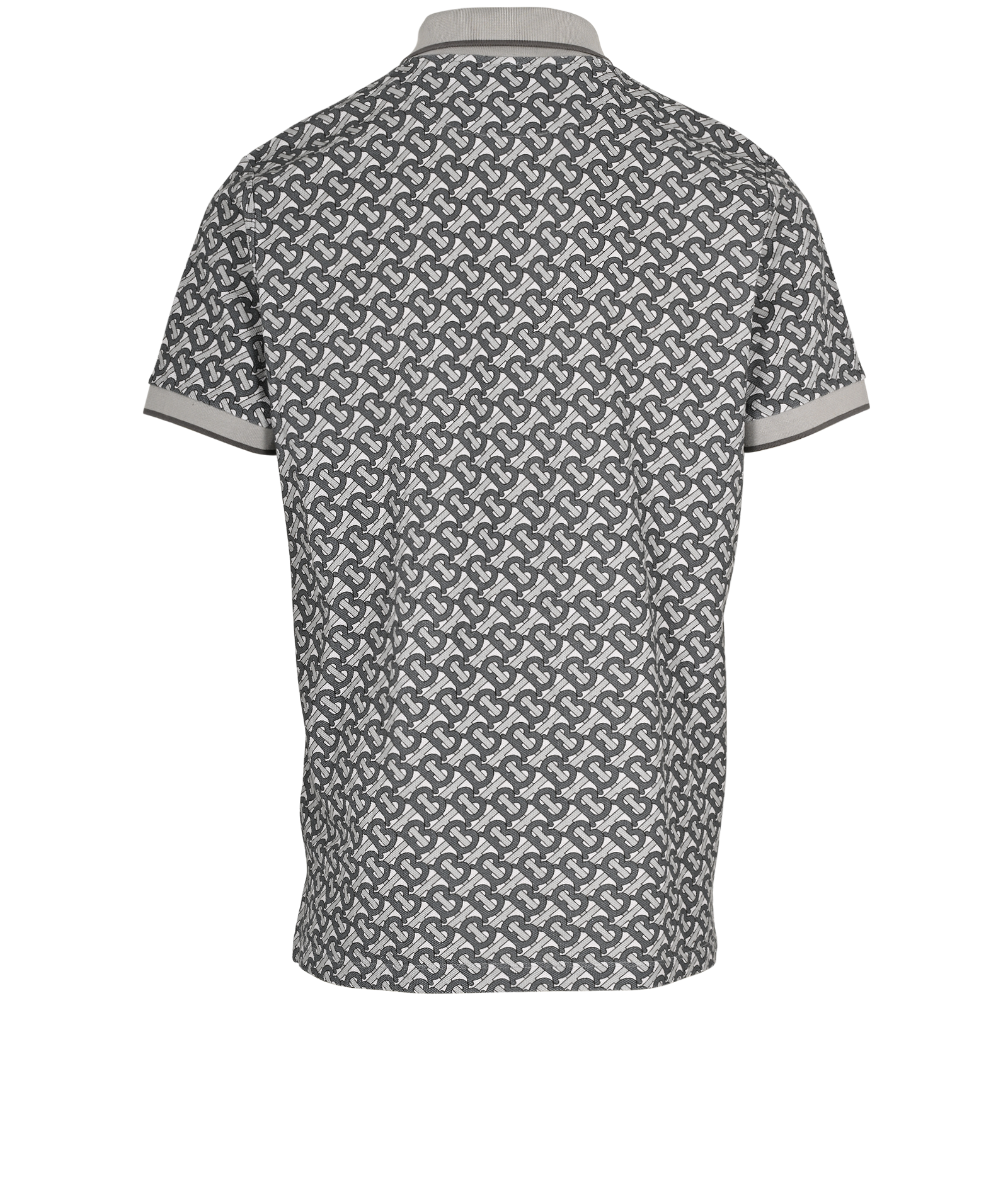 Burberry TB Monogram Polo Top, &pound;150, Clothing, Grey, Cotton, Back view