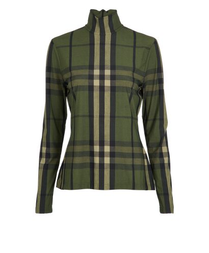 Burberry Turtleneck Plaid Long Sleeves Top, front view