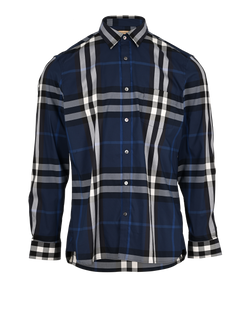 Burberry Check Shirt, Mens, Cotton, Blue, SZXL, 3*