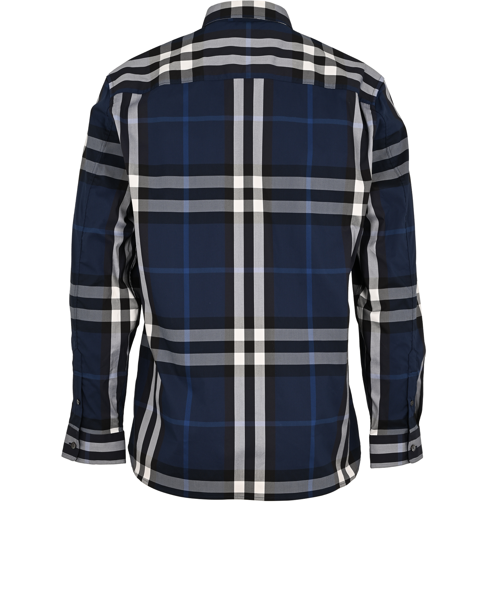 Burberry Check Shirt, &pound;150, Clothing, Blue, Cotton, Back view
