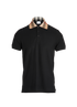 Burberry Check Collar Polo Shirt, &pound;150, Clothing, Black, Cotton, Front view