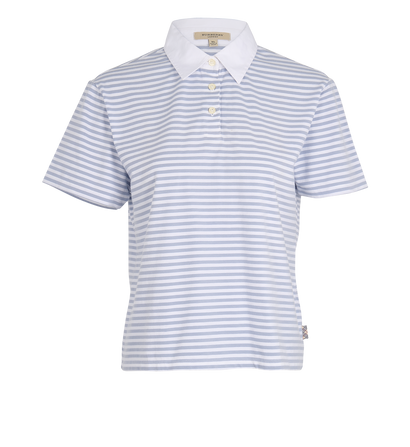 Burberry Striped Collar T-Shirt, £90, Clothing, Blue/White, Cotton, Front view