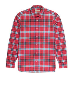 Burberry Check Shirt, Men, Cotton, Red, Sz M, 3*