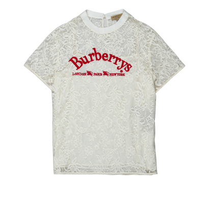 Burberry Logo Lace Top, front view