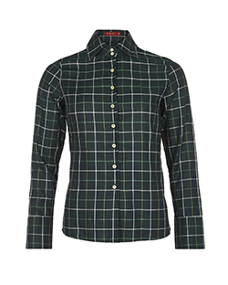 Burberry Plaid Shirt, CoBurberry Plaid Shirt, Cotton, Gtton, Green, 8, 2*