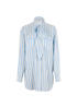 Burberry Striped Tie-Neck Shirt, &pound;250, Clothing, Blue/White, Silk, Front view